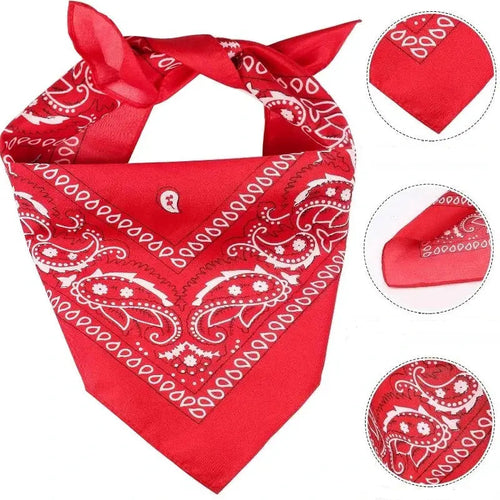Bandana écharpe rouge pour chien et chat, motif paisley, légère et respirante