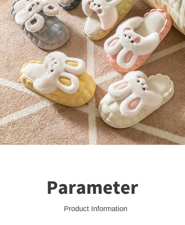 Mo Dou Pantoufles Imperméables en Peluche Unisexe Hiver