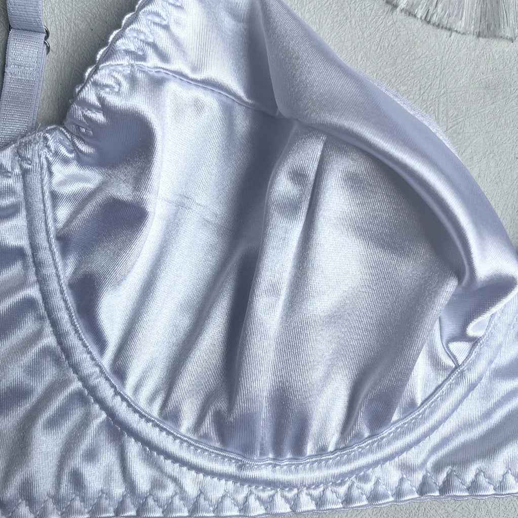 Ellolace Dessous-Set, feiner Satin und Spitze, Rot, 5-teilig