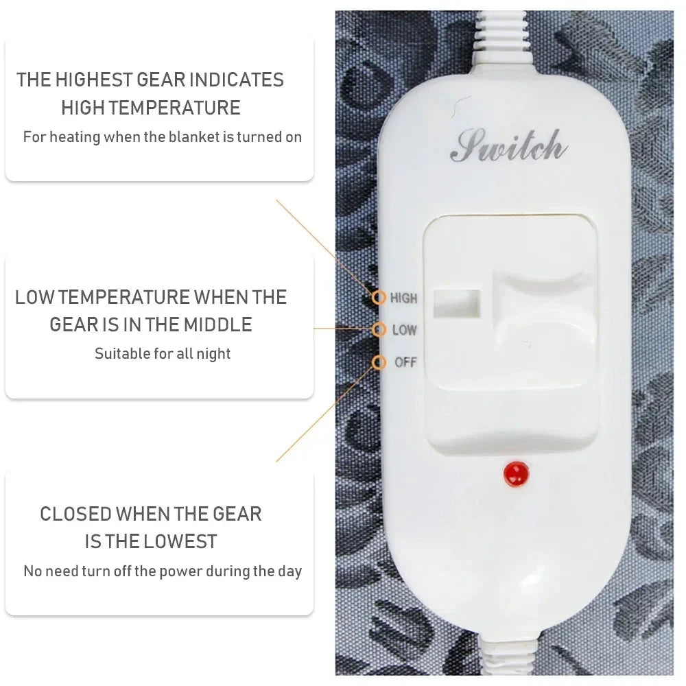 Wasserdichte, beheizbare Haustierdecke, graues Blumenmuster, für Katzen und Hunde