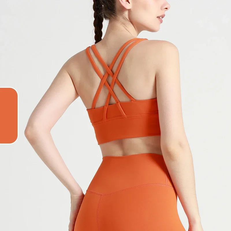 Brassière de sport yoga dos croisé