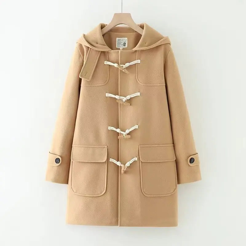 Harajuku Veste Tweed Coton Capuche Doux Pour Fille