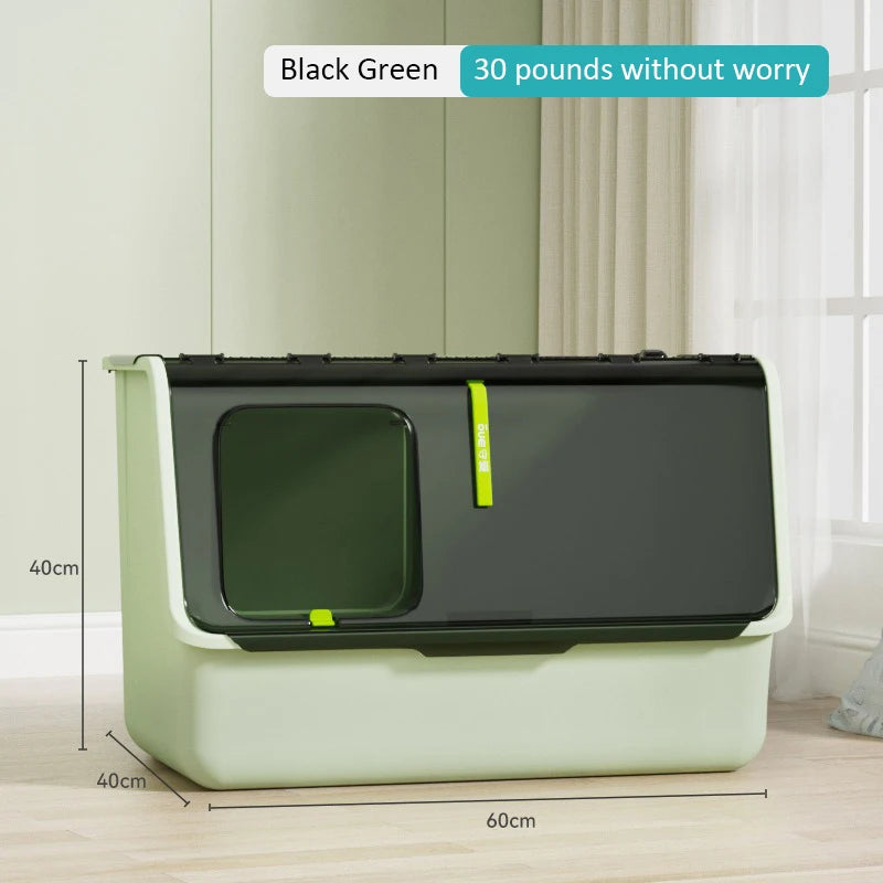 Bac À Litière Top Entry Pour Chats XXL Ferme Anti Éclaboussures Hygiène Confort Idéal by LSDLBoutique