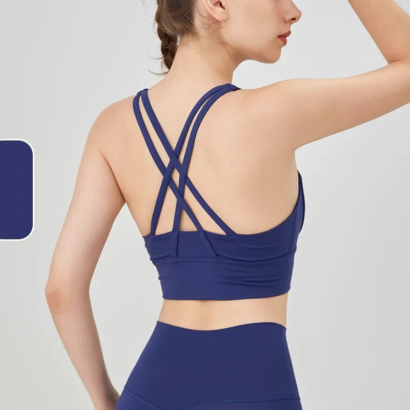 Brassière de sport yoga dos croisé