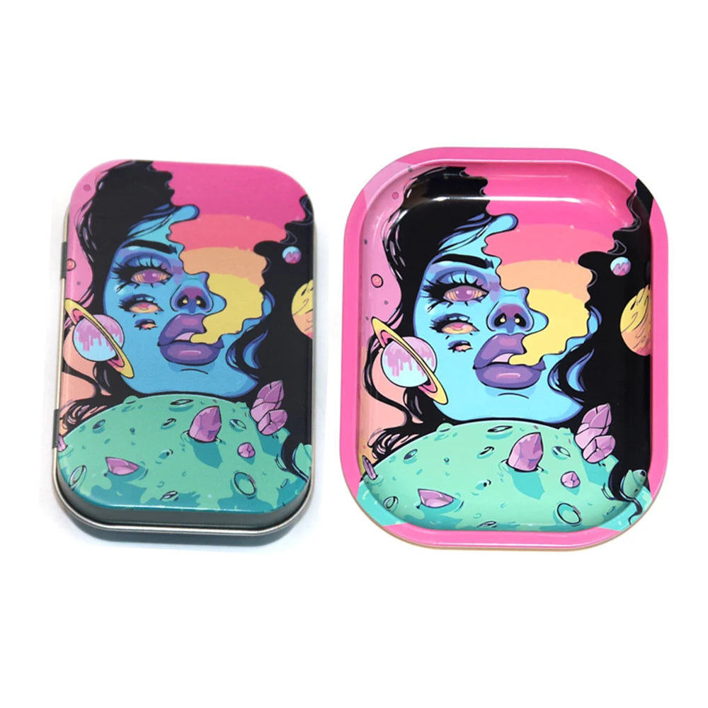 Drehunterlage 18x14 cm Weißblech für Tabak 2 Stück