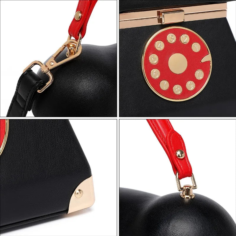 Sac de rangement maquillage forme téléphone rétro