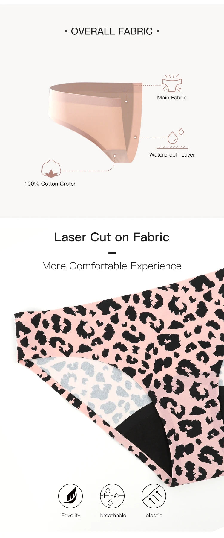 YMQJ Culotte Menstruelle Léopard Respirante Étanche 4 Couches