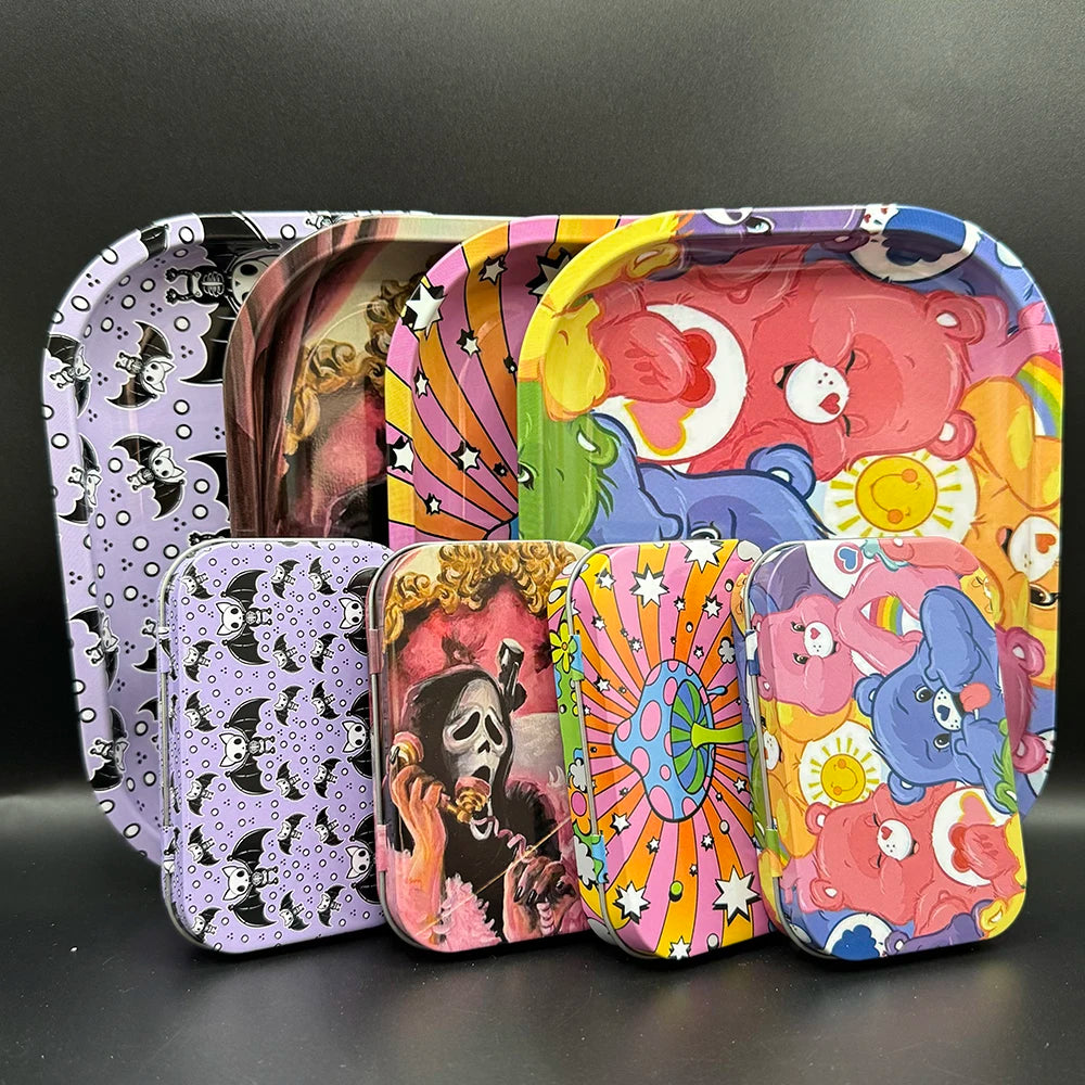 Drehunterlage 18x14 cm Weißblech für Tabak 2 Stück