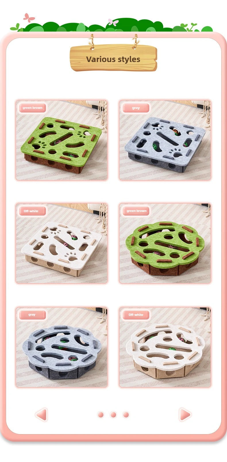 PetLai Jouet Labyrinthe En Feutre Boules Cloche Coloré