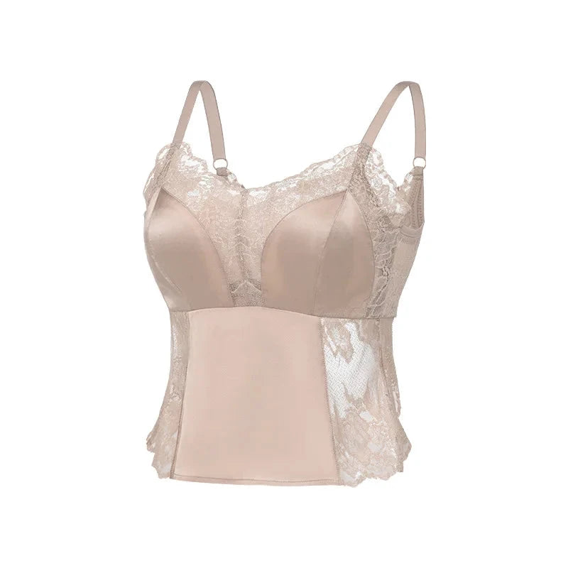 SuyaDream Kabelloser Spitzen-BH mit dünner Polsterung, Schwarz