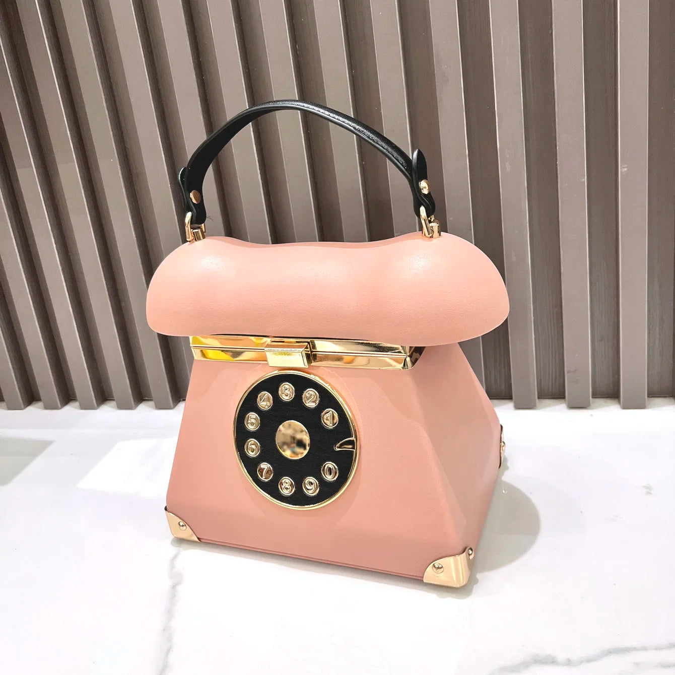 Sac de rangement maquillage forme téléphone rétro