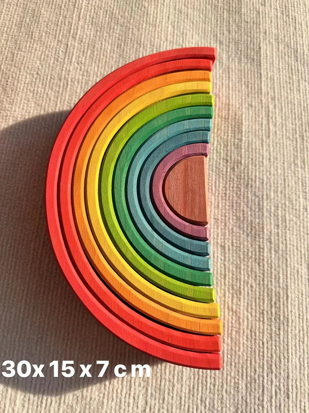 Jouets Bois Montessori Arc En Ciel Formes Empilables Tilleul Colorés Pour Développement Sensoriel Et Motricité by LSDLBoutique.ch