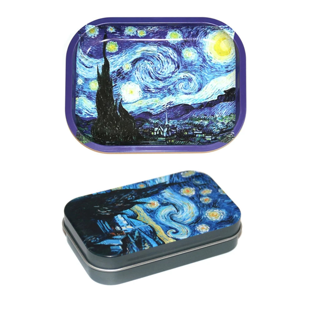 Drehunterlage 18x14 cm Weißblech für Tabak 2 Stück