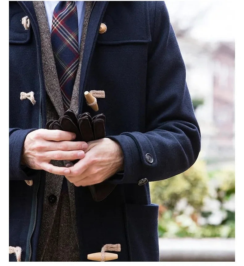 Pardessus en Duvet D'Oie Épais Boutons en Corne Long Nordique