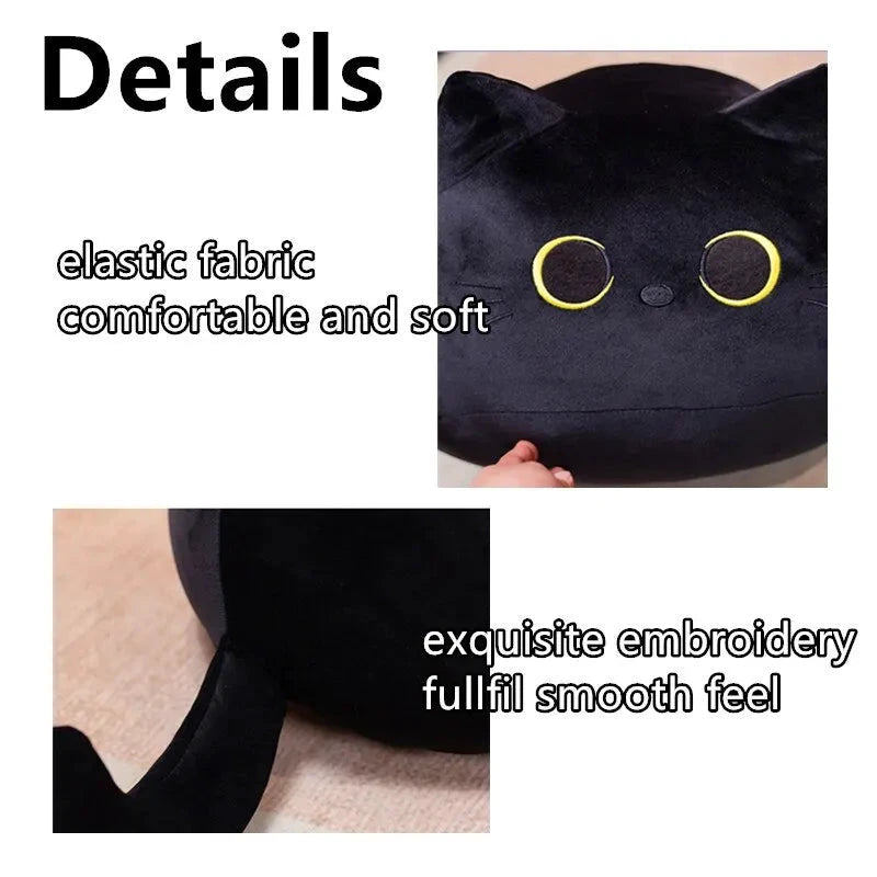Kawaii schwarze Katze Plüschtier 20cm Weiche Zimmerdekoration