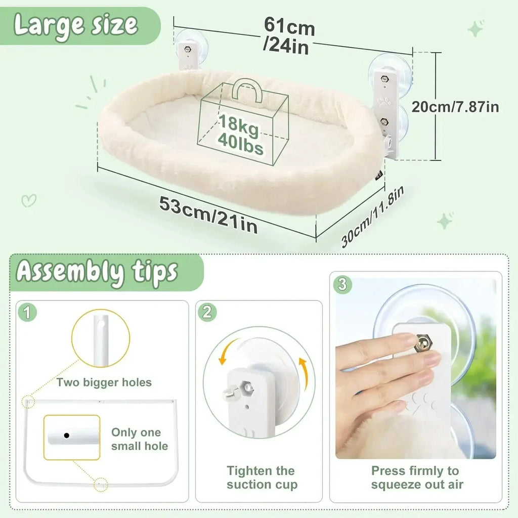 Winterhängematte für Katzen mit Saugnäpfen zur Fensterbefestigung