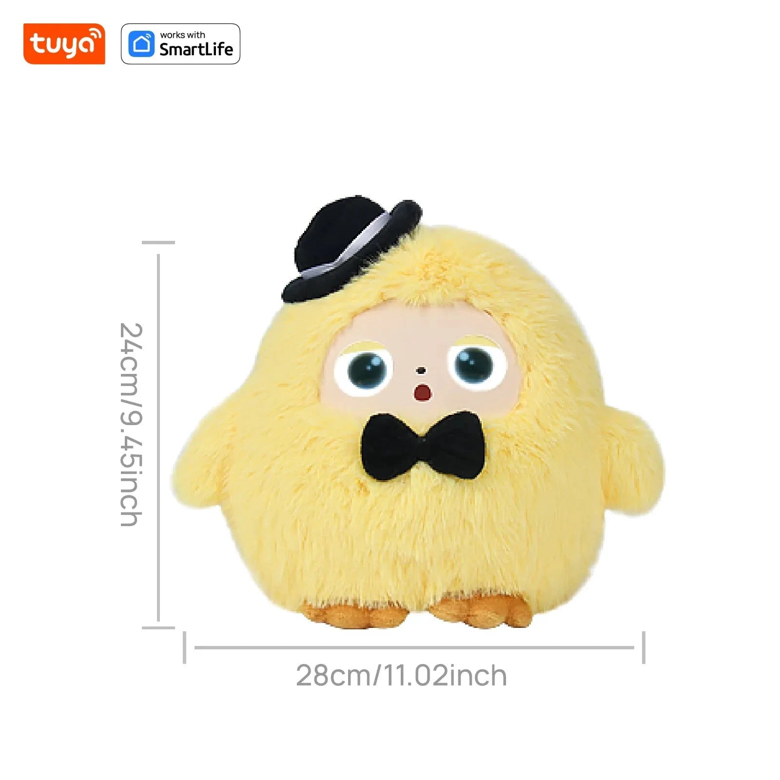 BOBO Grauer Roboter-Plüsch mit KI, LED-Augen und USB-Sprachsteuerung