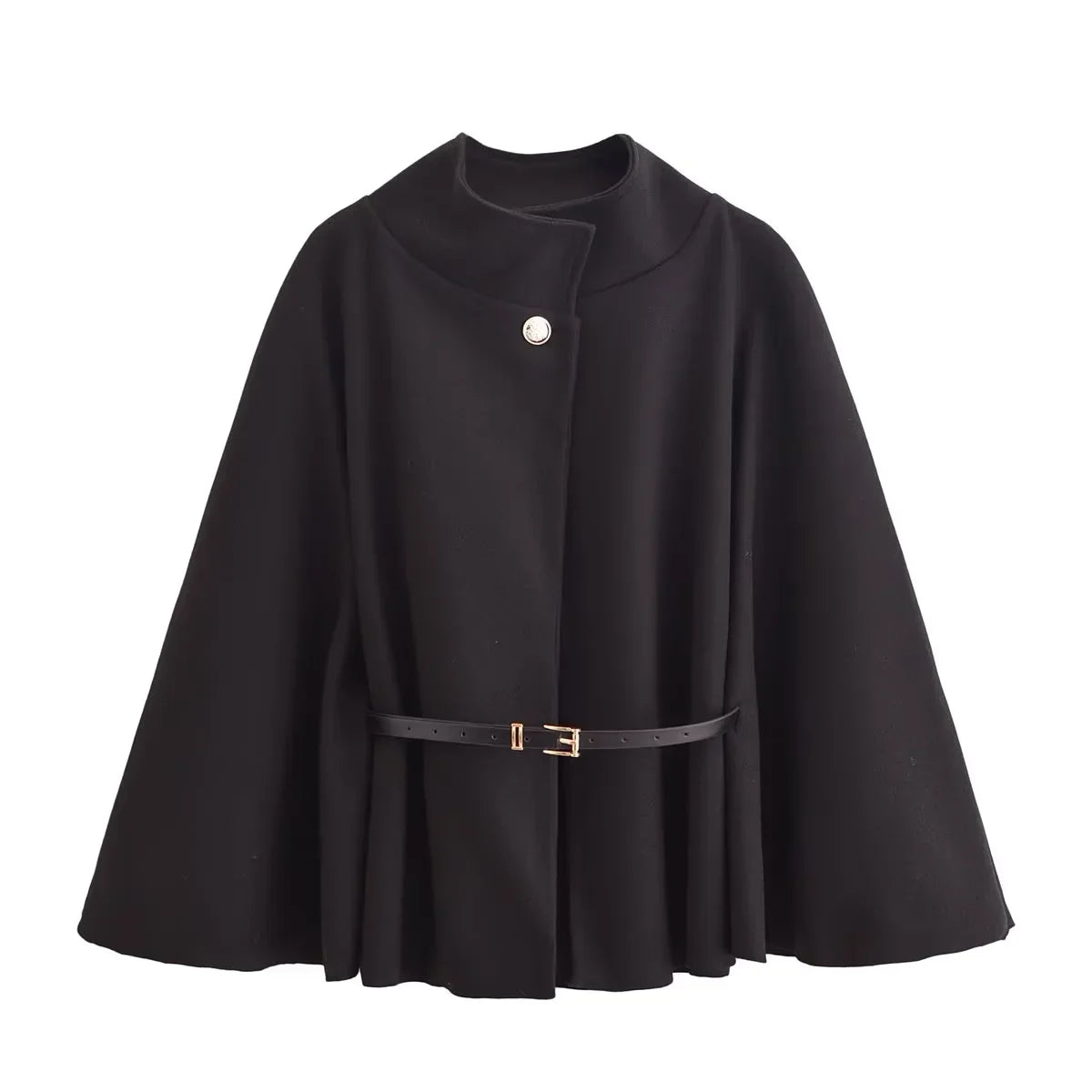 HXAO Cape Manteau Oversize Noire à Manches Larges Évasées