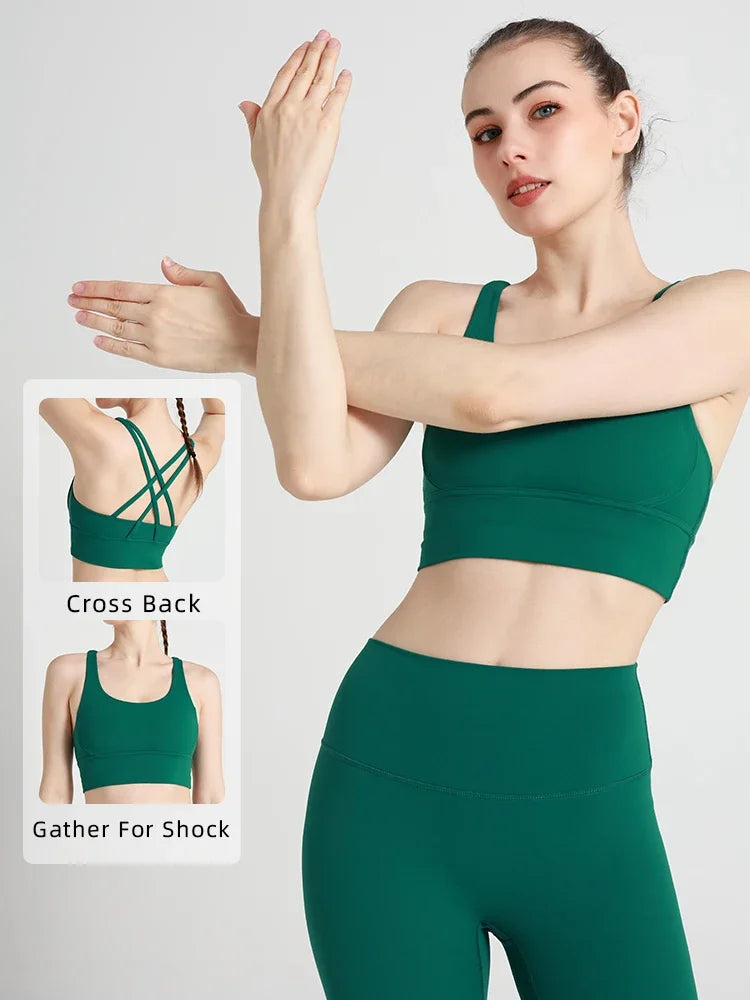 Brassière de sport yoga dos croisé