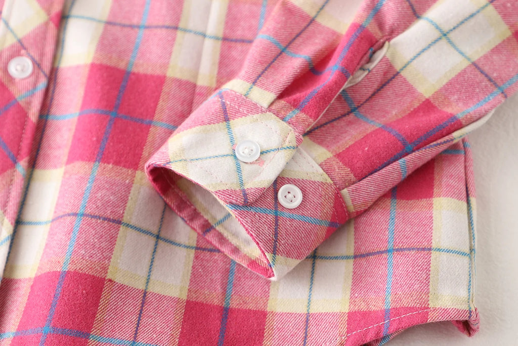 Chemise Femme Flanelle De Coton Carreaux Slim Fit Manches Longues