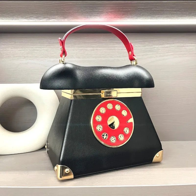 Sac de rangement maquillage forme téléphone rétro