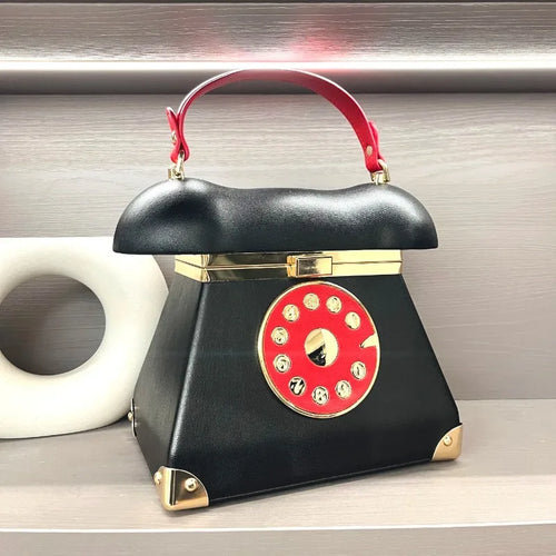 Sac de rangement maquillage forme téléphone rétro