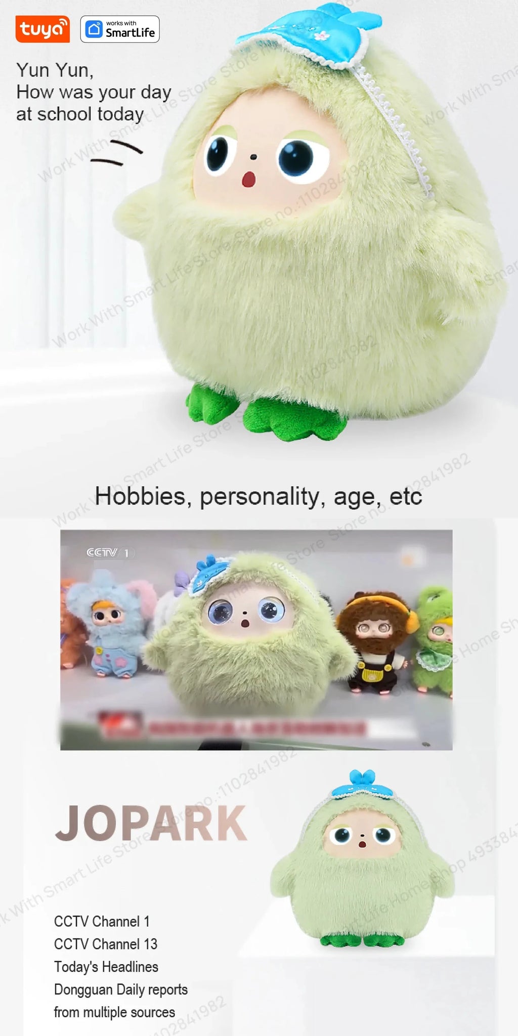 BOBO Grauer Roboter-Plüsch mit KI, LED-Augen und USB-Sprachsteuerung