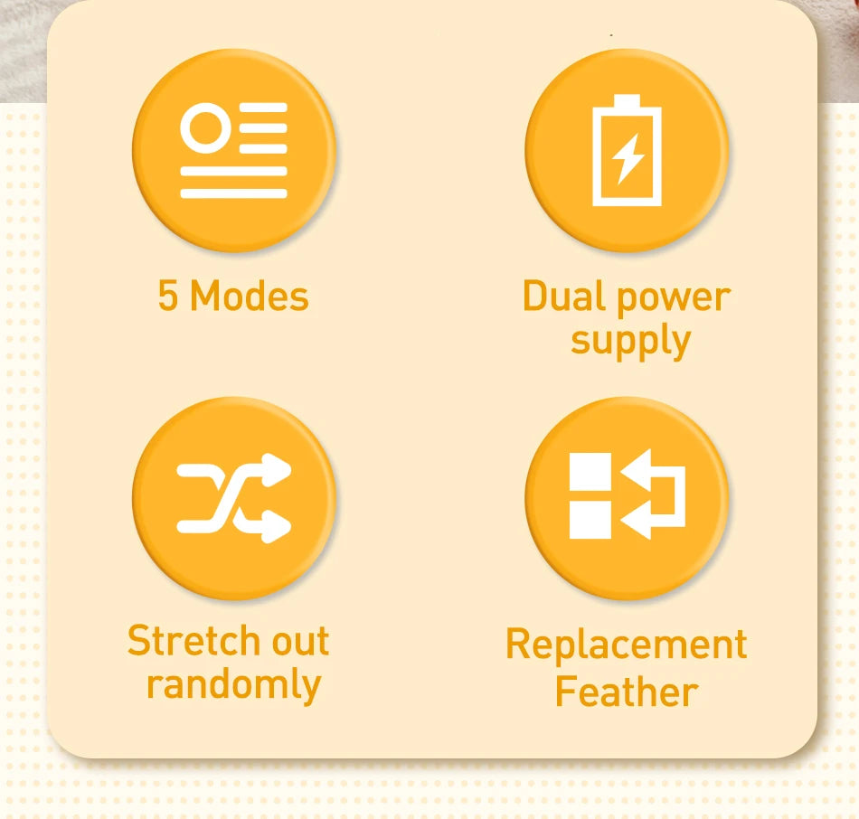 Jouet 2 En 1 Pour Chats Et Chiens Plumes Automatiques