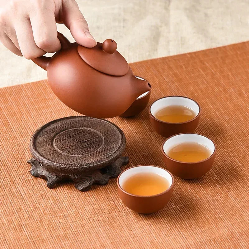Kung-Fu-Teeservice aus Keramik – 1 Teekanne und 4 Tassen