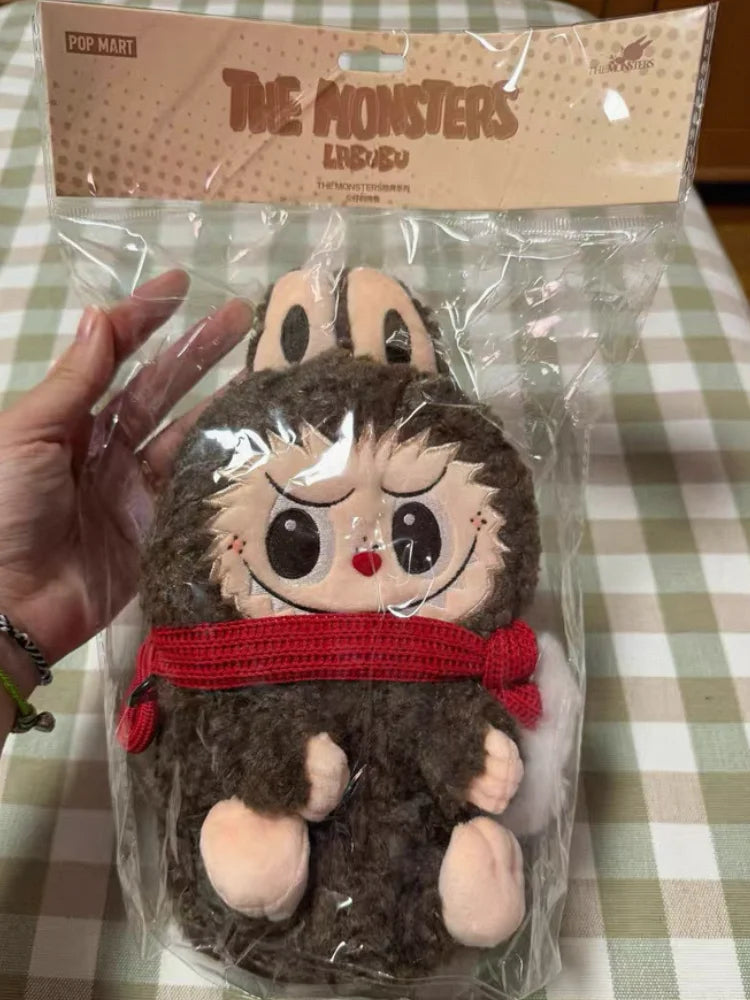 Pop Mart Labubu Die Monster Plüsch-Schultertasche, braun