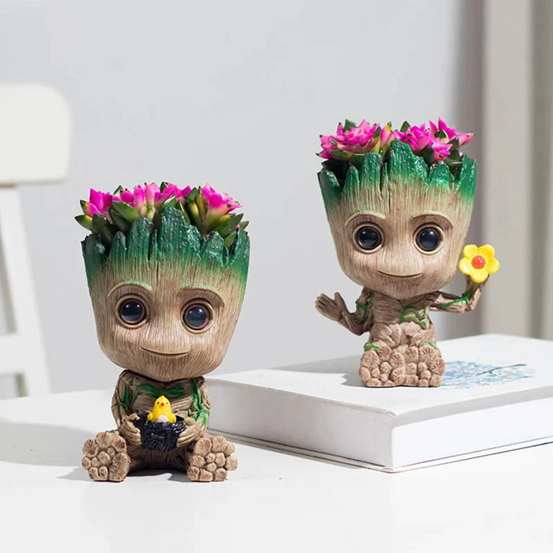 Groot Miniatur-Blumentopf aus braunem Kunststoff für Pflanzen