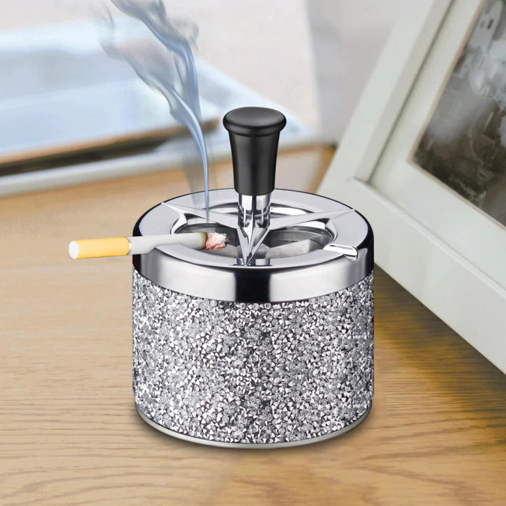 Auto-Aschenbecher mit Druckknopf, drehbarem Deckel und Selbstreinigungsfunktion