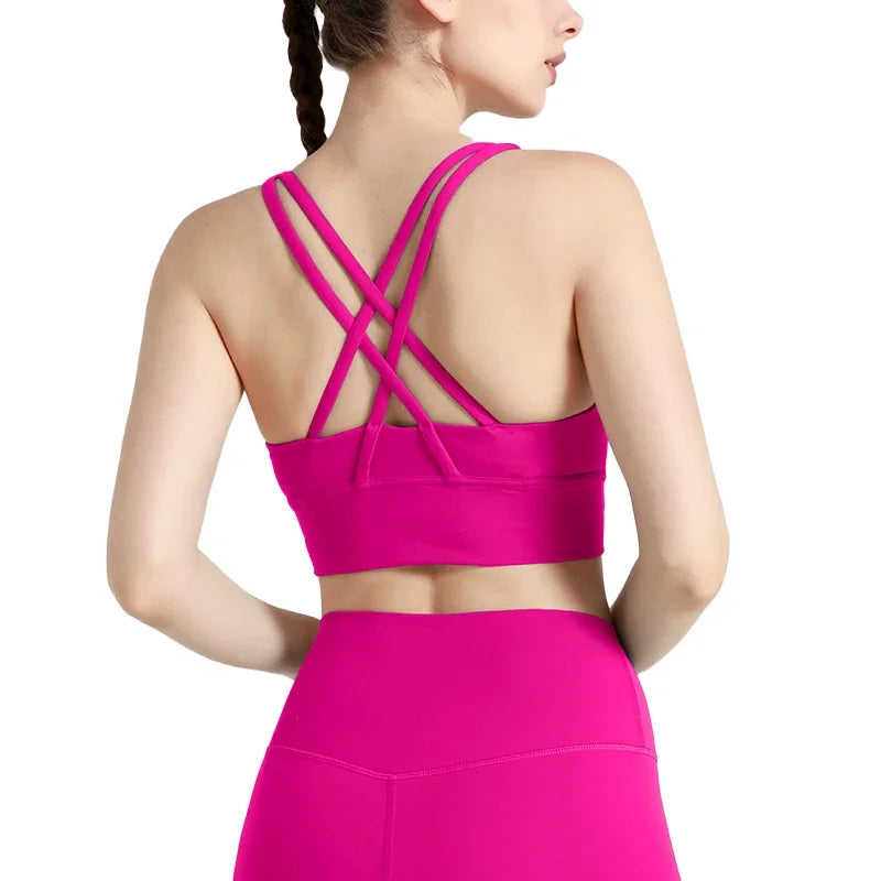 Brassière de sport yoga dos croisé