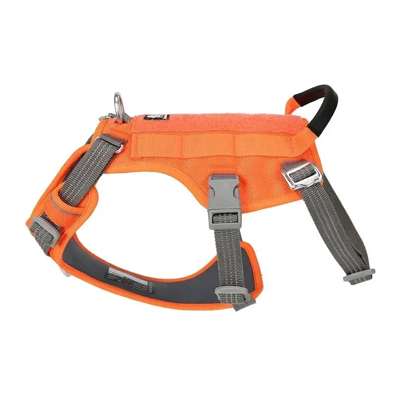 Harnais pour chien anti-évasion réfléchissant, orange LSDLBoutique Truelove TLH7011 en nylon avec sangles réglables et boucles gris