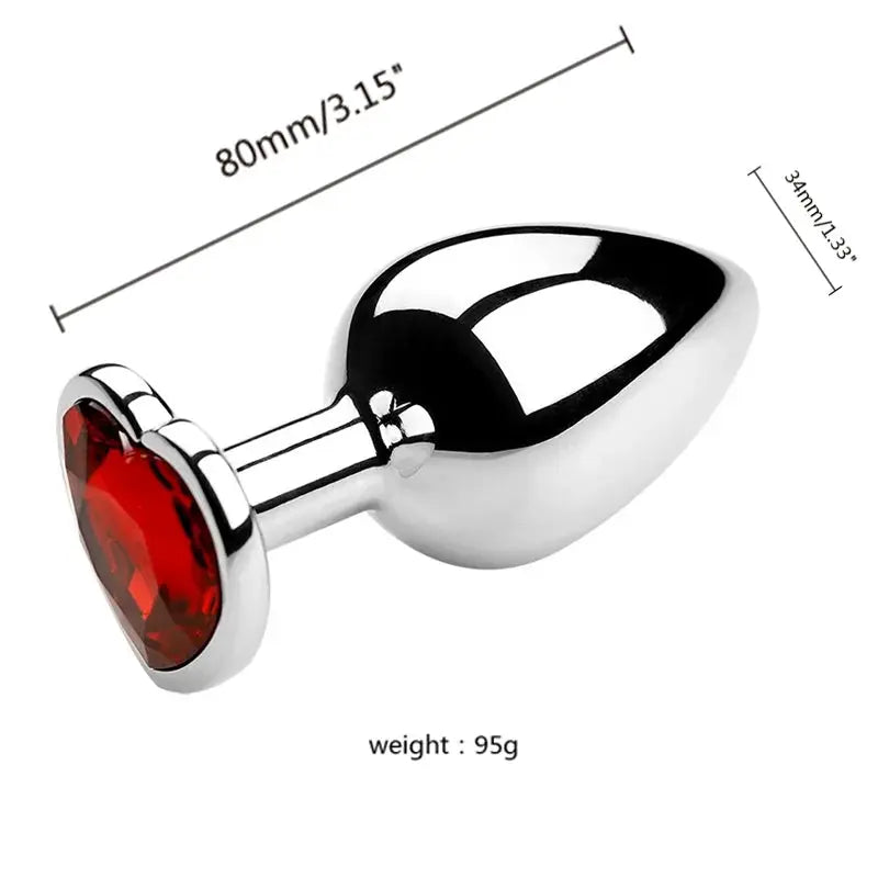 Plug anal en métal avec cristal – Set de 3 tailles