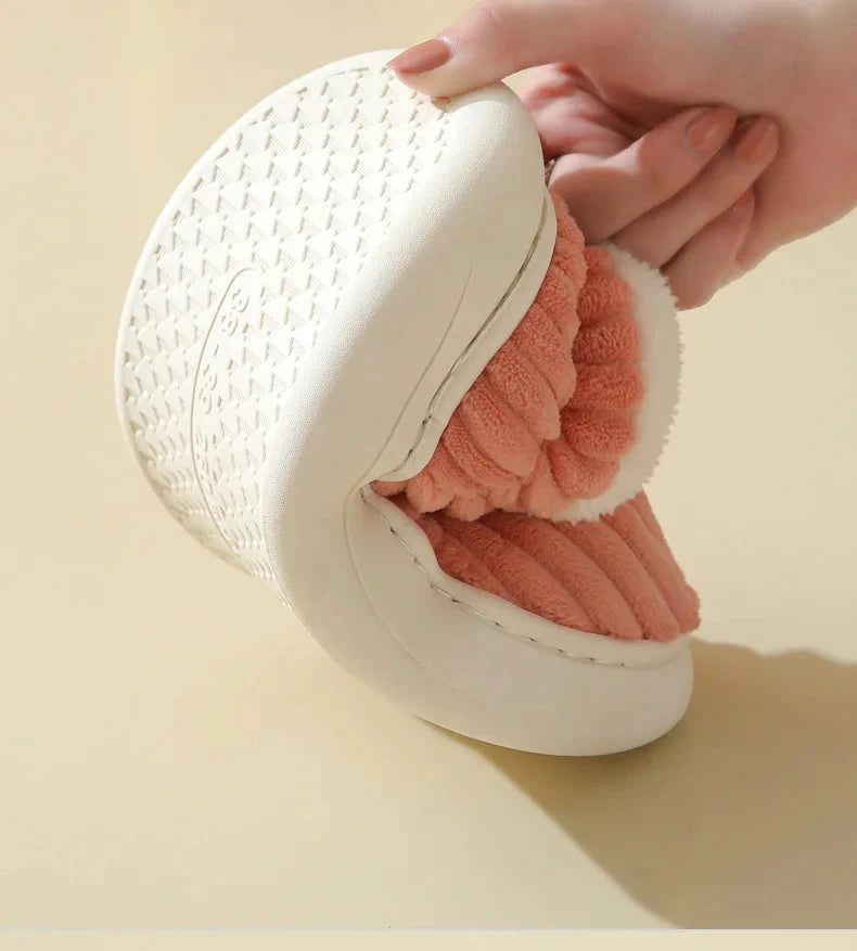 Evshine Plüsch-Hausschuhe, Mintgrün, Gummisohle