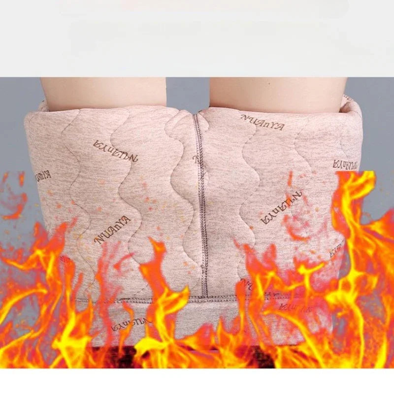 Fjadt Leggings Velours Doré Taille Haute Élastiques