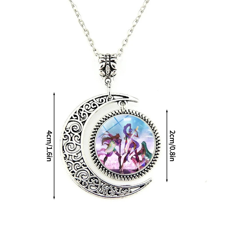 Silberne Metallkette mit Dämonenherz, Anime- und K-Pop-Idole