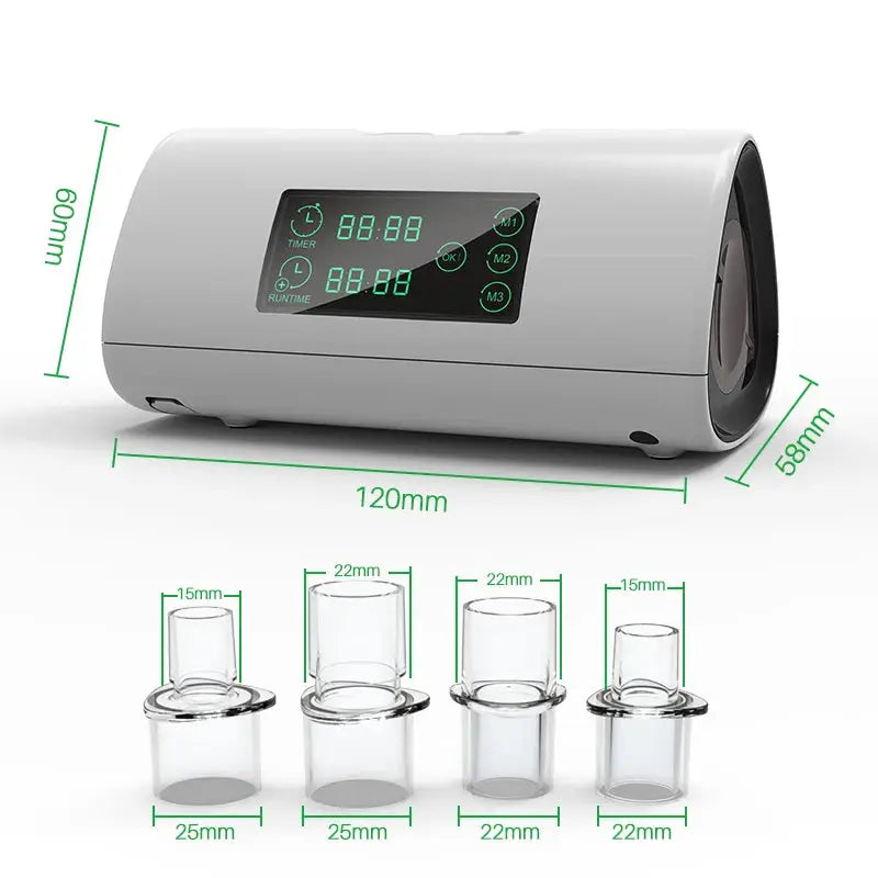 Purificateur d'air et générateur d'ozone portable, boîtier blanc avec écran vert, 120x60x58 mm