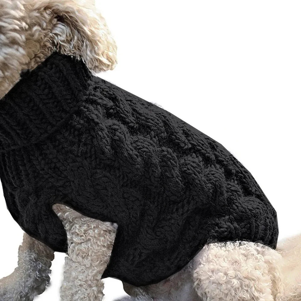 Pull Pour Chien Tricot Torsadé Automne Hiver Chaud Doux