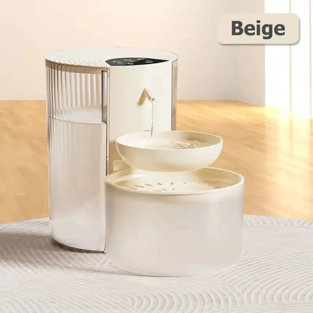 Distributeur d'eau automatique pour chat – fontaine en blanc et chrome, LSDLBoutique