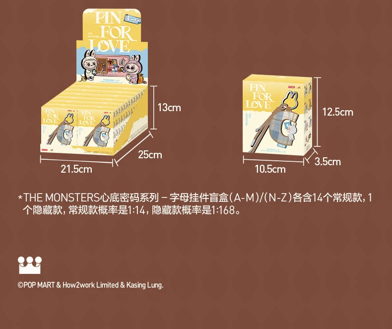 POPMART les monstres broche pour amour série lettre pendentif boîte aveugle devinez sac boîte mystère jouets poupée Anime Figure ornements cadeau by LSDLBoutique.ch