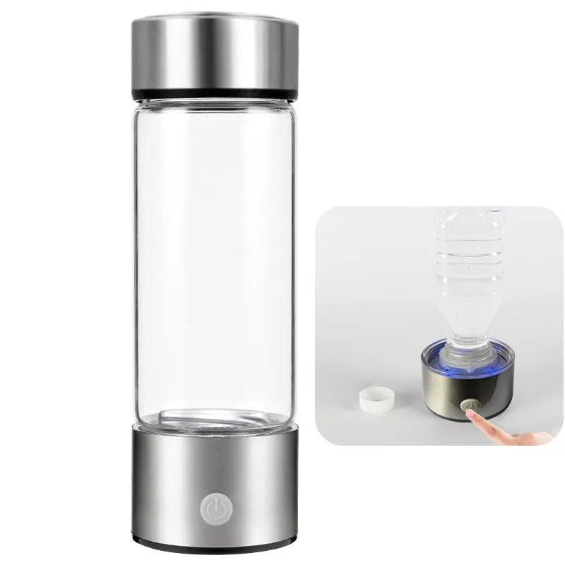 Gourde Hydrogénée 420 Ml Verre Borosilicate Double Paroi Hydrogénée Actif Hydratation Santé Quotidienne Bureau Sport by LSDLBoutique