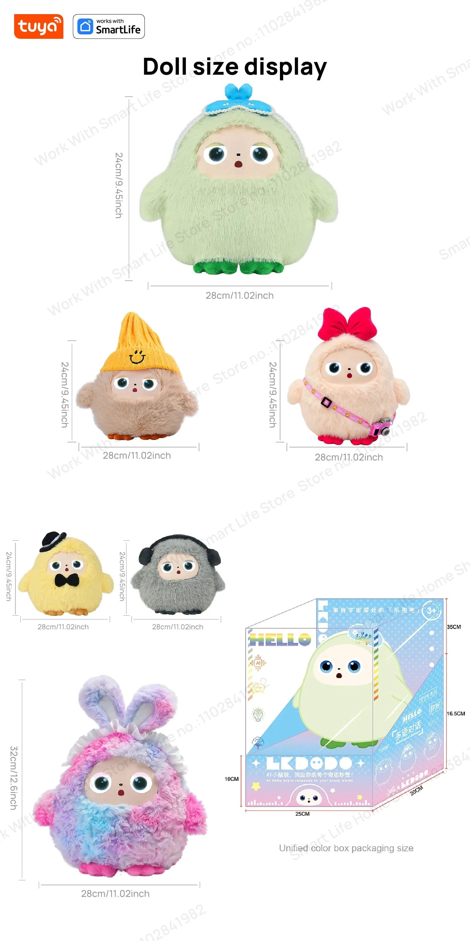 BOBO Grauer Roboter-Plüsch mit KI, LED-Augen und USB-Sprachsteuerung