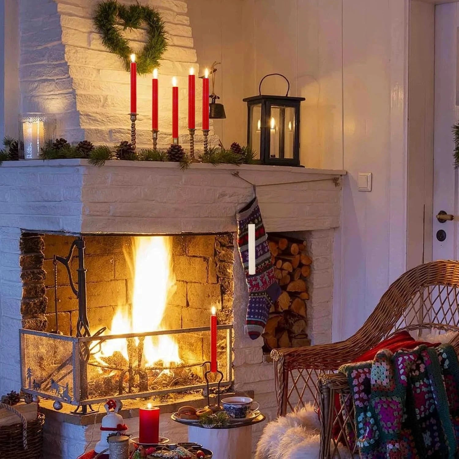 Konische Bienenwachskerzen, Bienenwabenmuster, Beige, handgefertigt