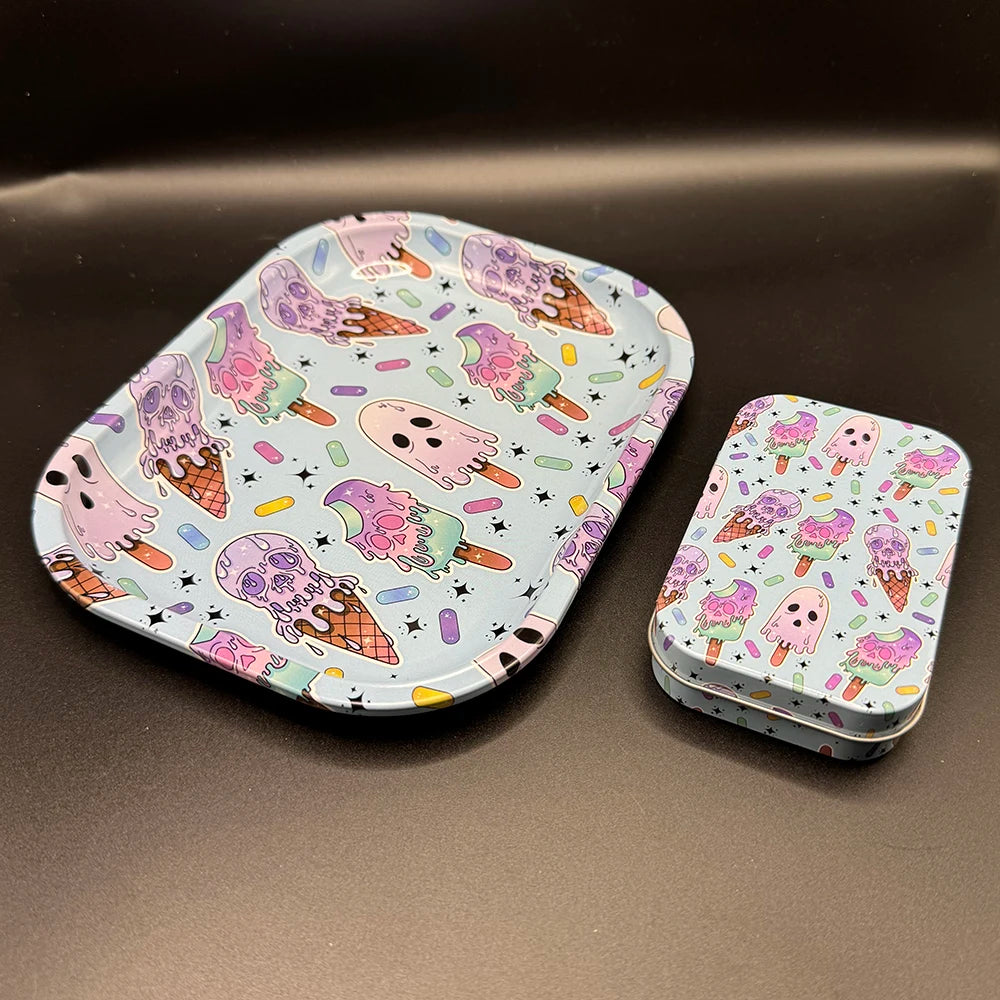 Drehunterlage 18x14 cm Weißblech für Tabak 2 Stück