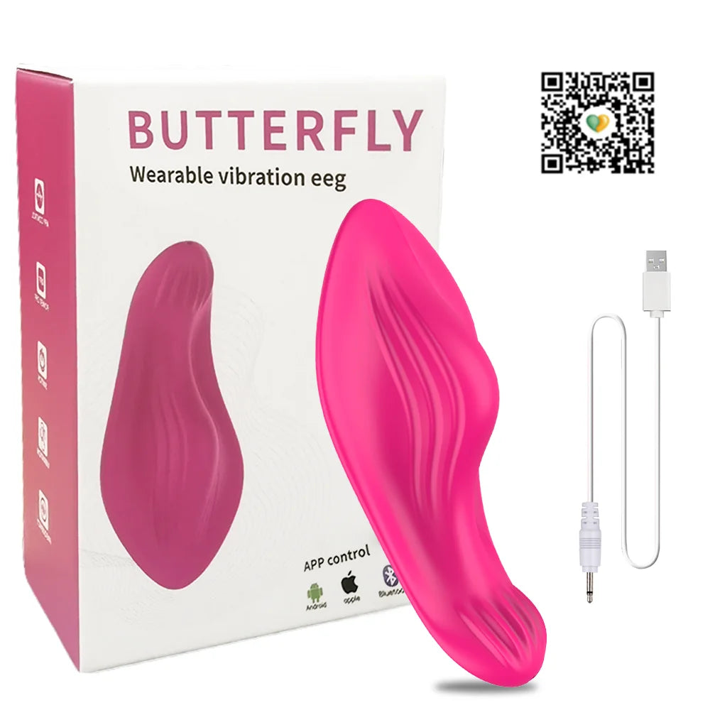 Vibromasseur Papillon Portable Télécommande Via Application Contrôle À Distance Pour Clitoris Et Point G Solo Ou À Deux by LSDLBoutique