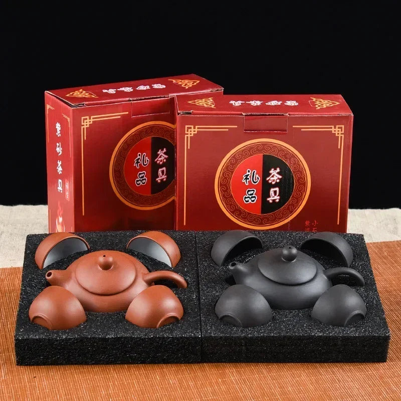 Kung-Fu-Teeservice aus Keramik – 1 Teekanne und 4 Tassen