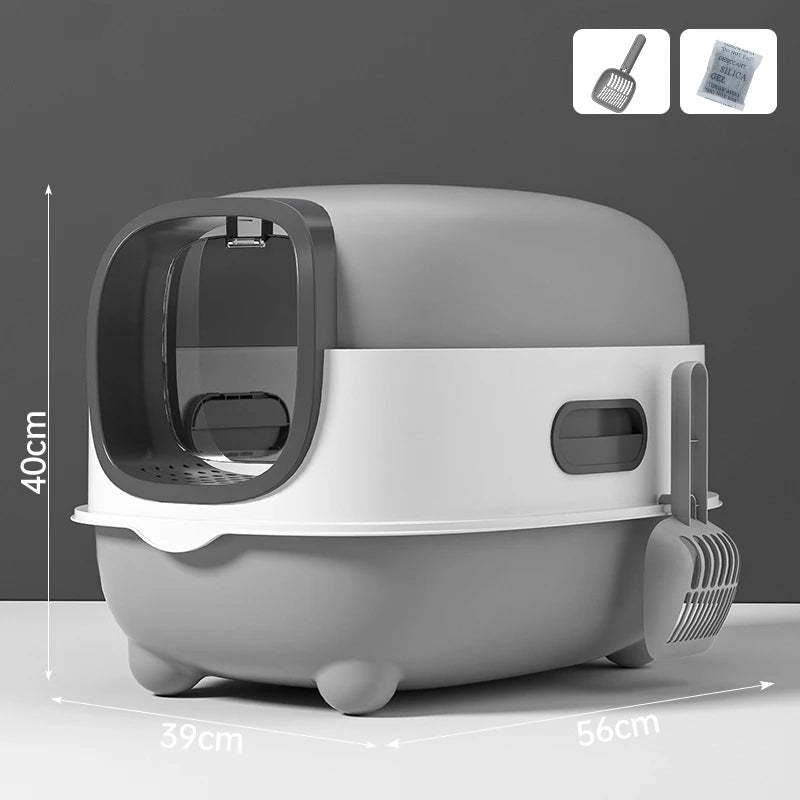 Bac À Litière Pliable Pour Chat Fermé Anti Odeurs Design Double Porte Hygiène Confort Jusqu À 7 Kg by LSDLBoutique