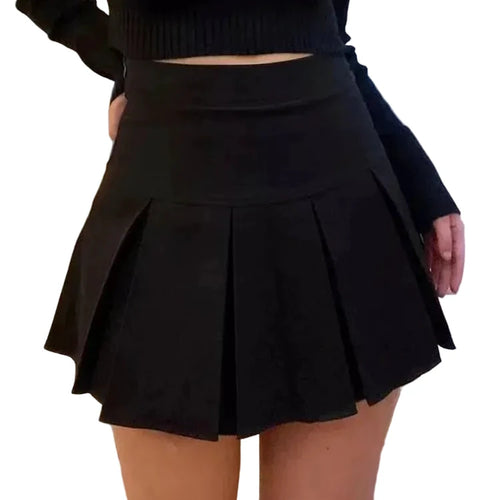 Jupe plissée mini noire LSDLBoutique, jupe à plis évasés